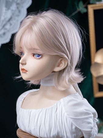 35CM With Bangs Curtain Short Pink Wig Length Light