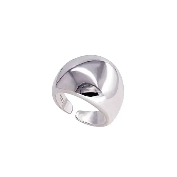 Elegant Aesthetic Chunky Ring - Adjustable / Silver - ring