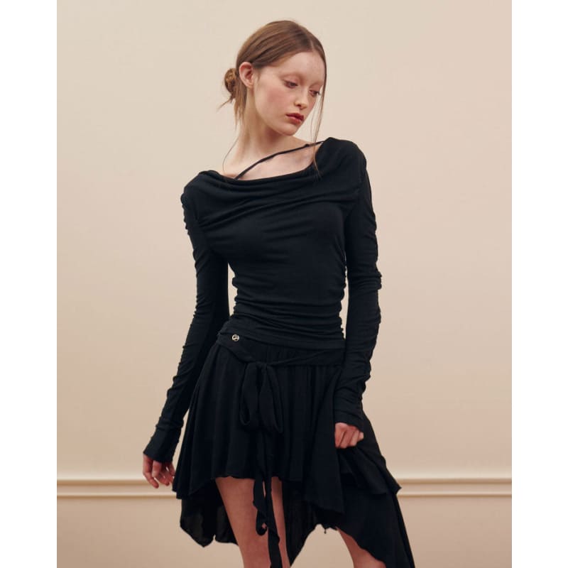 Elegant Asymmetrical Mid Skirt - Skirt