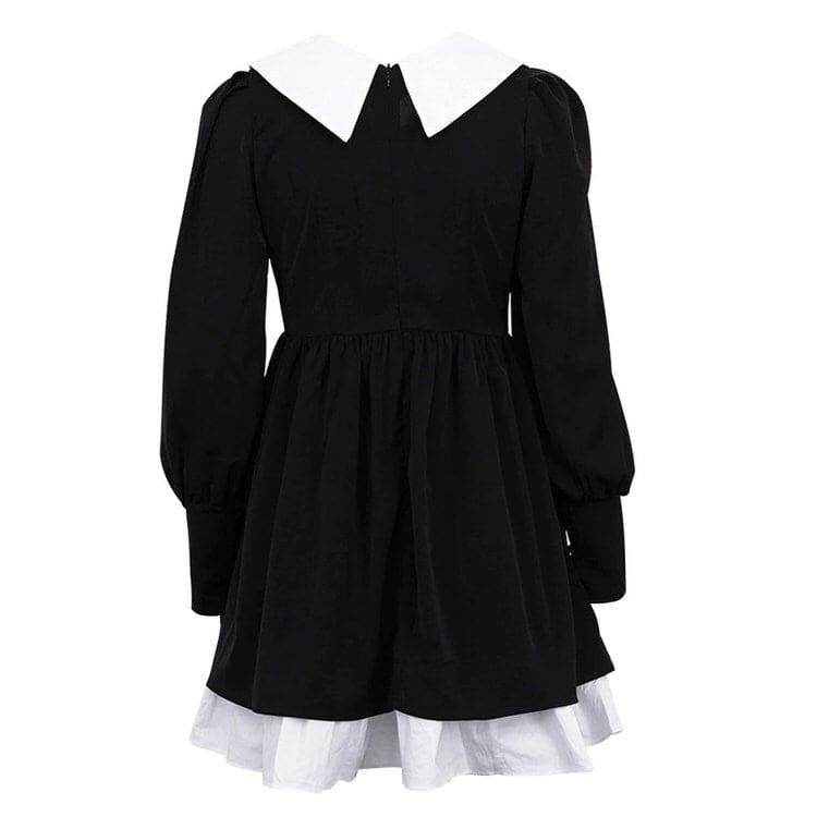 Elegant Beauty Black Collar Dress - Dresses