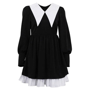 Elegant Beauty Black Collar Dress - S / Black - Dresses