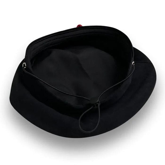 Elegant Black Heart Beret - Standart / Black - Hats