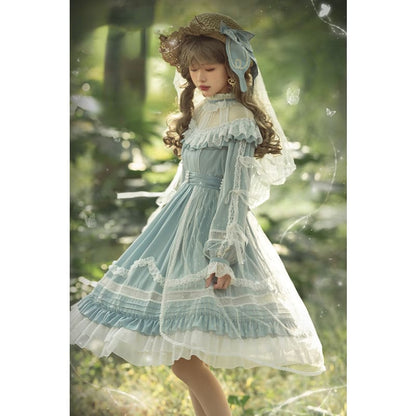 Elegant Blue Lace Lolita Dress MK17637