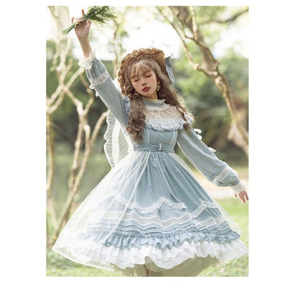 Elegant Blue Lace Lolita Dress MK17637