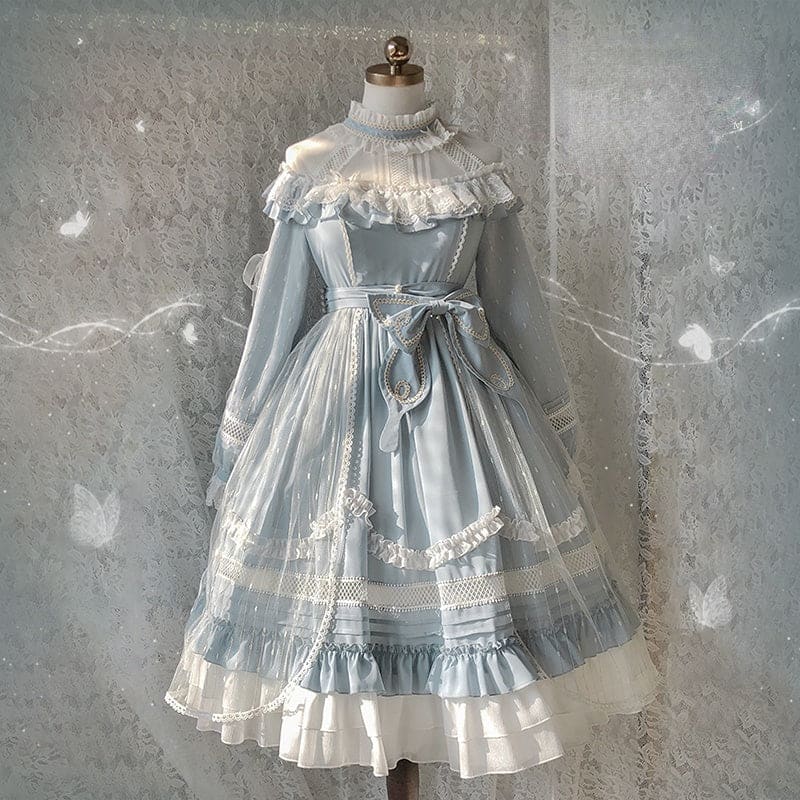 Elegant Blue Lace Lolita Dress MK17637 - OP dress only / S