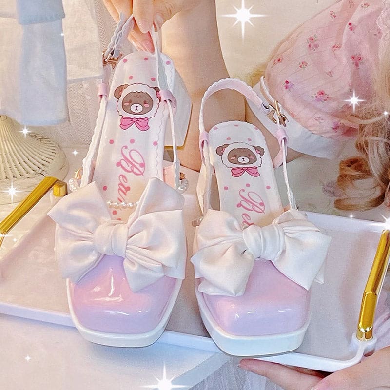 Elegant Bow Knot Lolita High-heeled Sandals