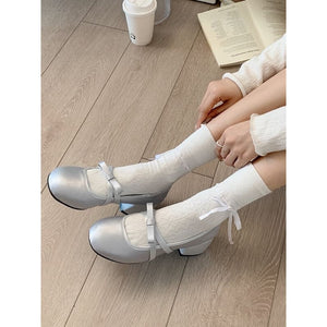 Elegant Bow Mary Jane Shoes - Mary Jane platform shoes