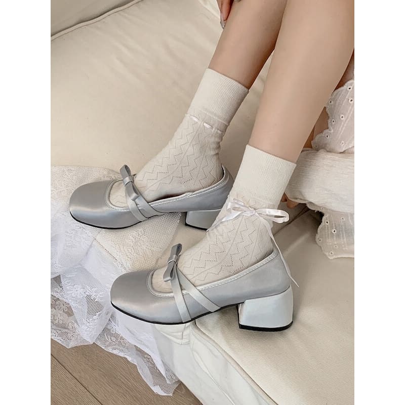 Elegant Bow Mary Jane Shoes - Mary Jane platform shoes