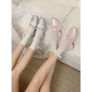 Elegant Bow Mary Jane Shoes - Mary Jane platform shoes
