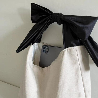 Elegant Bow-Tie Mini Bag - Standart / White/black - Handbags