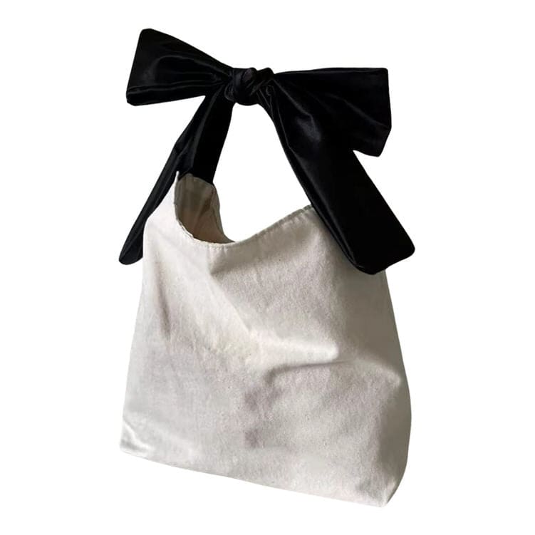 Elegant Bow-Tie Mini Bag - Standart / White/black - Handbags
