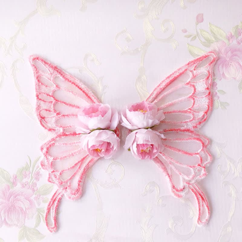 Elegant Butterfly Pearl Rose Hair Clip Halloween Hair