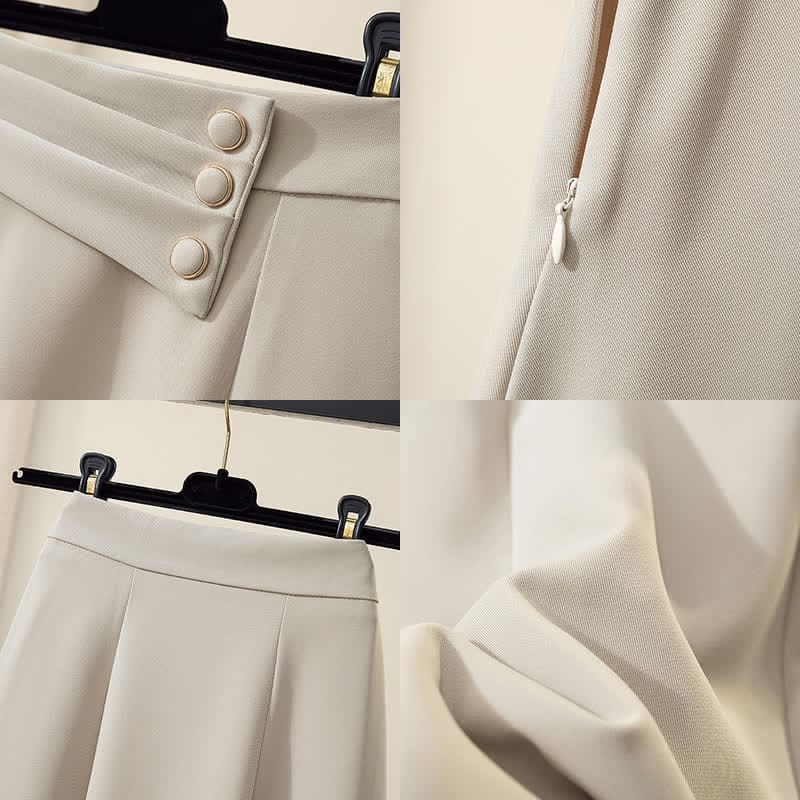 Elegant Button Front Skirt