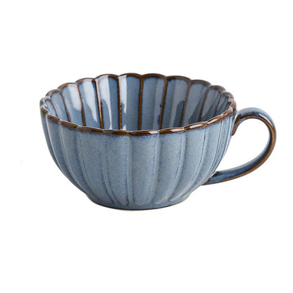 Elegant capacity Ceramic Cup - Cup + Saucer / Blue