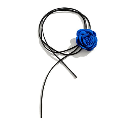 Elegant Chic Rose Choker - Standart / Blue - Necklace