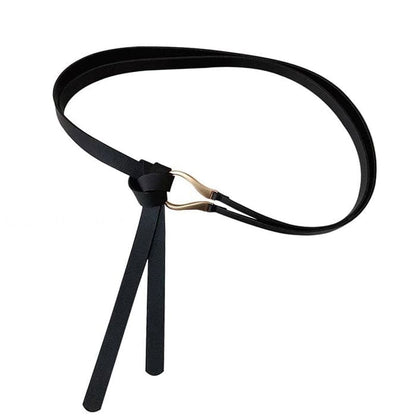 Elegant Cloth Leather Belt - 125cm / 49.2 in / Black - Belts