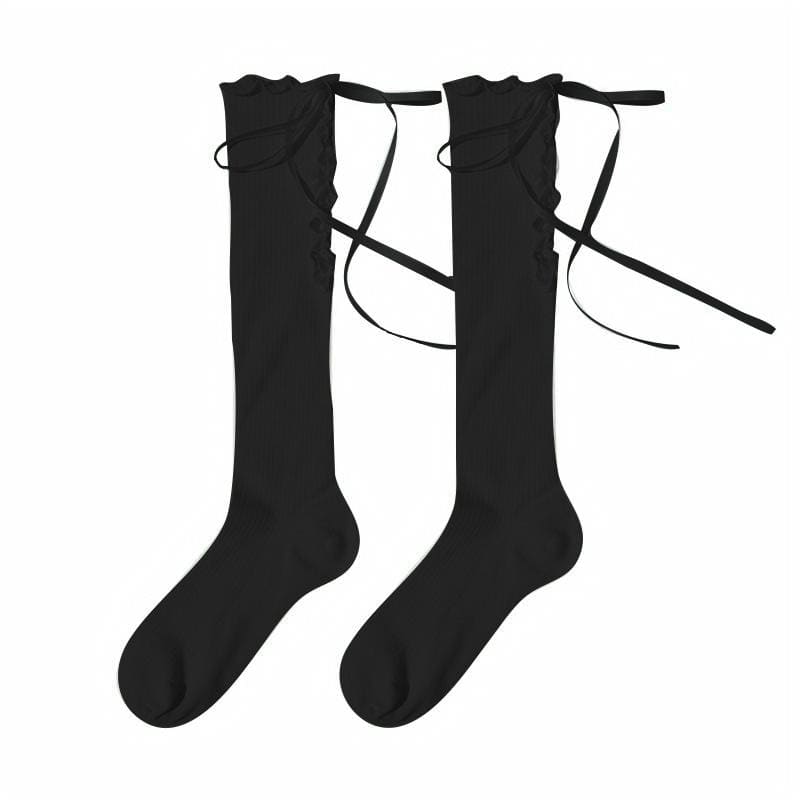 Elegant Cross Lace Strap Socks