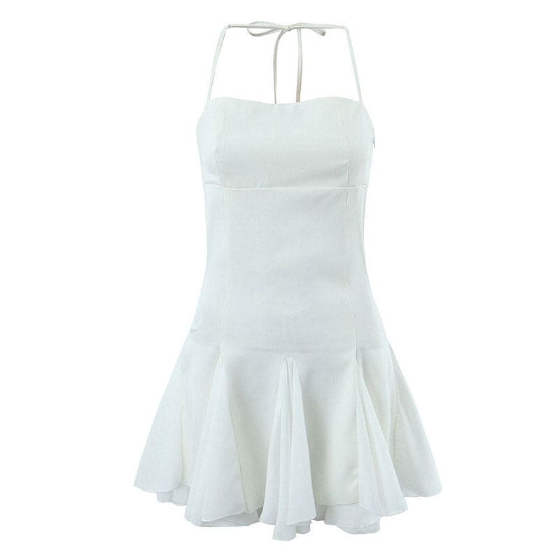 Elegant Flattering Mini Dress - S / White - Dresses