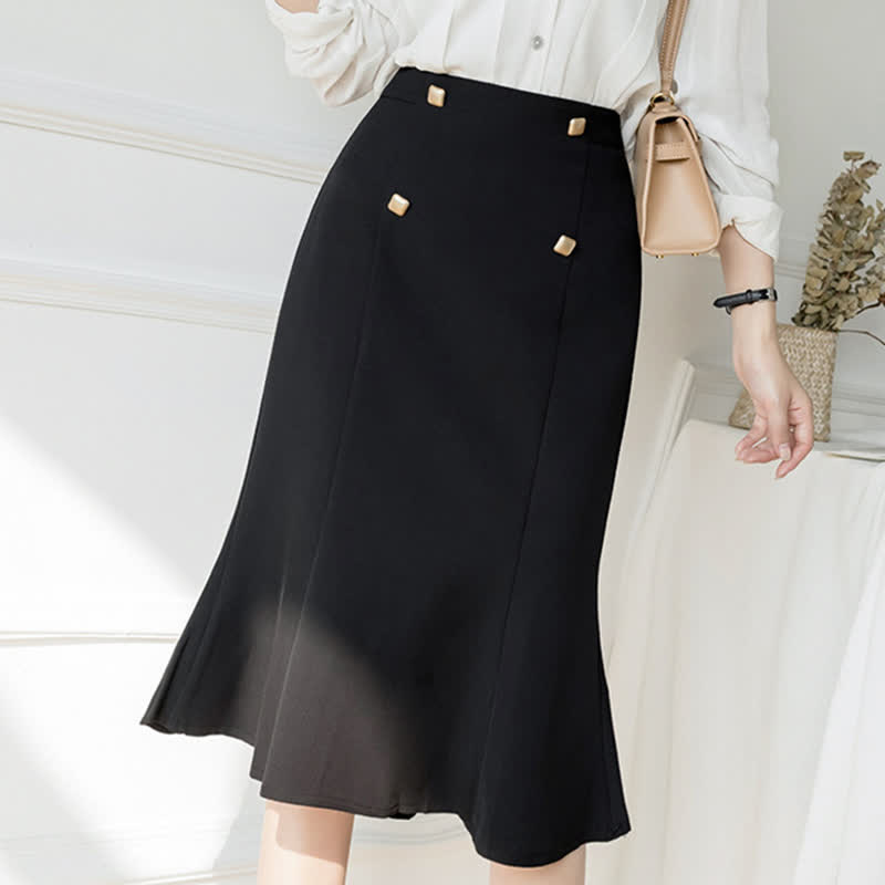 Elegant Flouncing Hem Skirt