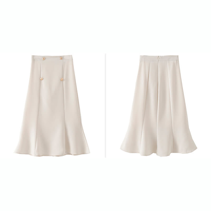 Elegant Flouncing Hem Skirt