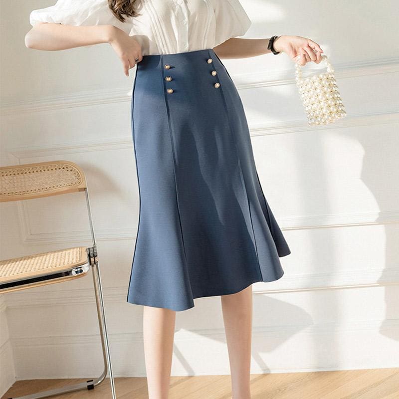 Elegant High Waist Bag Hip Fishtail Skirt