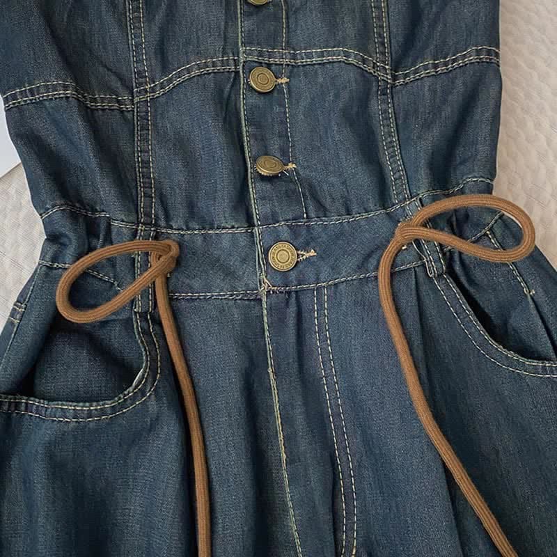 Elegant Knit Cardigan Off The Shoulder Denim Overalls