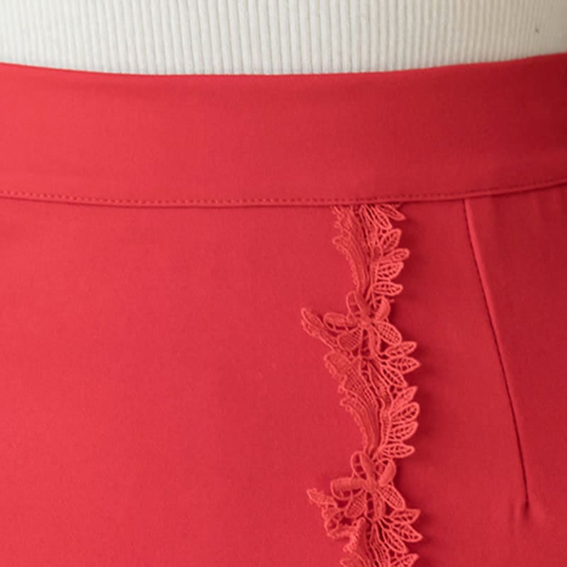 Elegant Lace Stitching Skirt