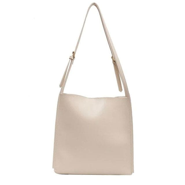 Elegant Leather Tote Bag - Standart / White - Handbags