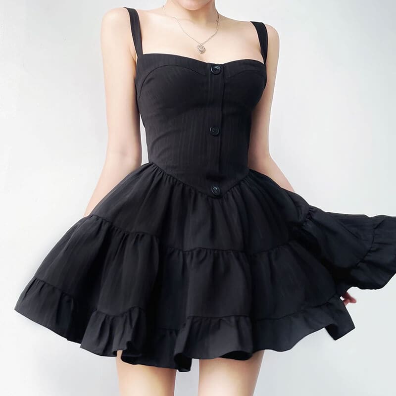 Elegant Princess Suspender Dress - Dresses