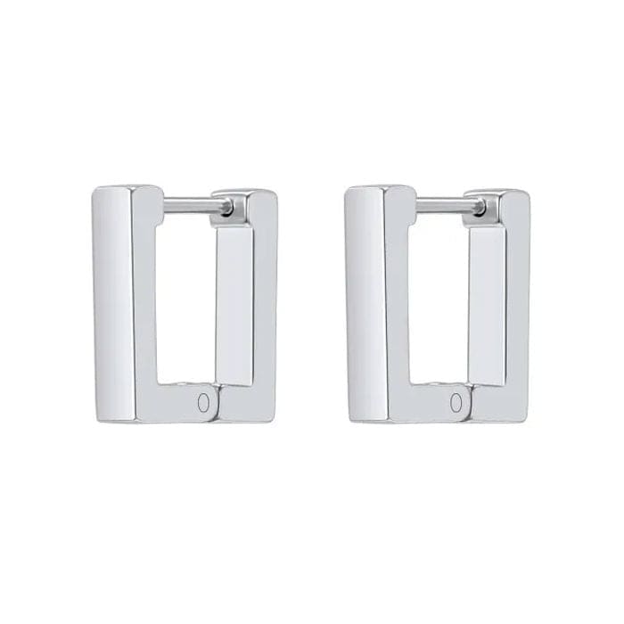 Elegant Rectangular Earrings - Standart / Silver - earrings