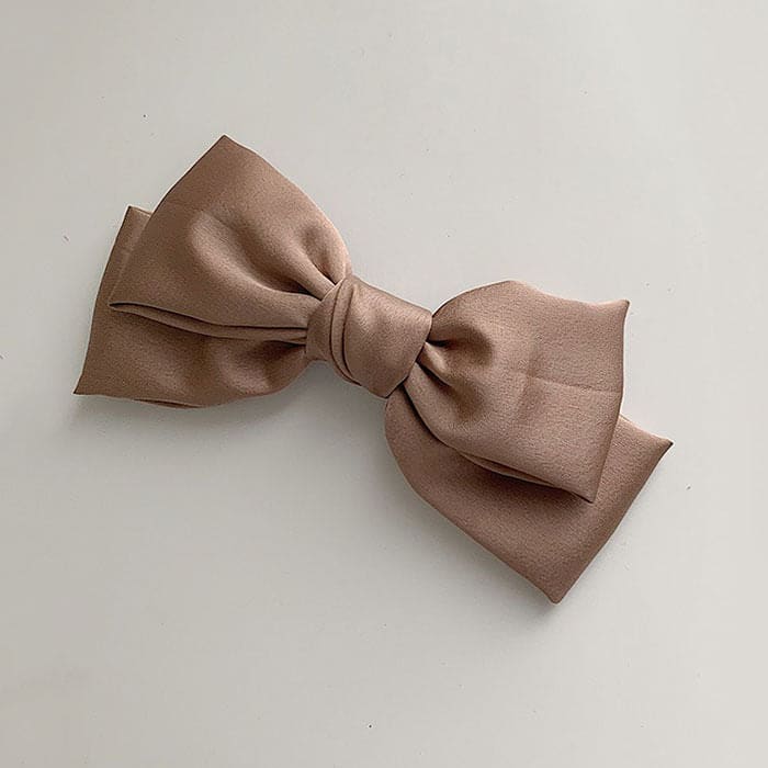 Elegant Satin Hair Bow - Standart / Brown - Other