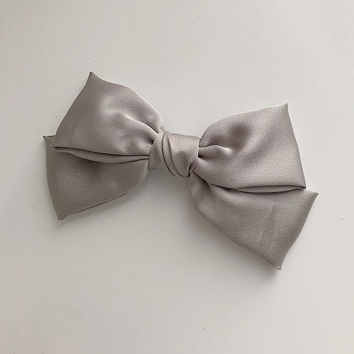 Elegant Satin Hair Bow - Standart / Grey - Other