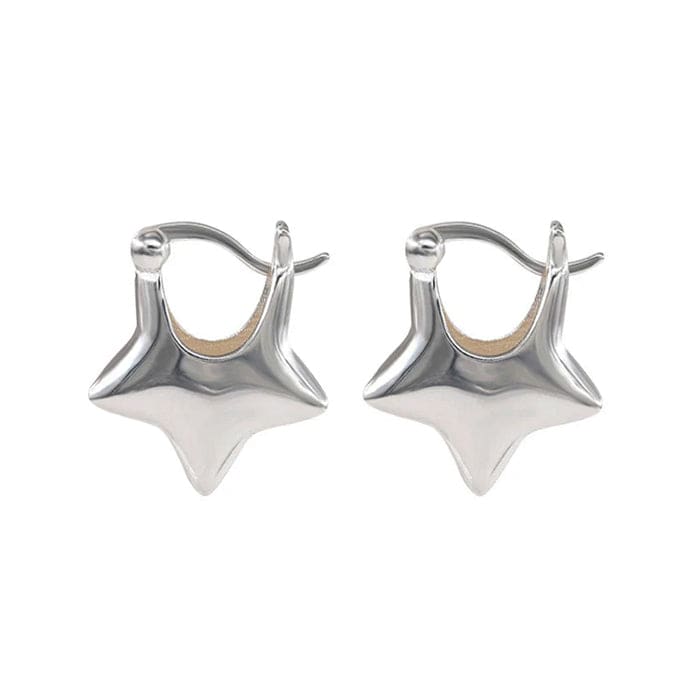Elegant Sliver Star Earrings - Standart / Silver - earrings