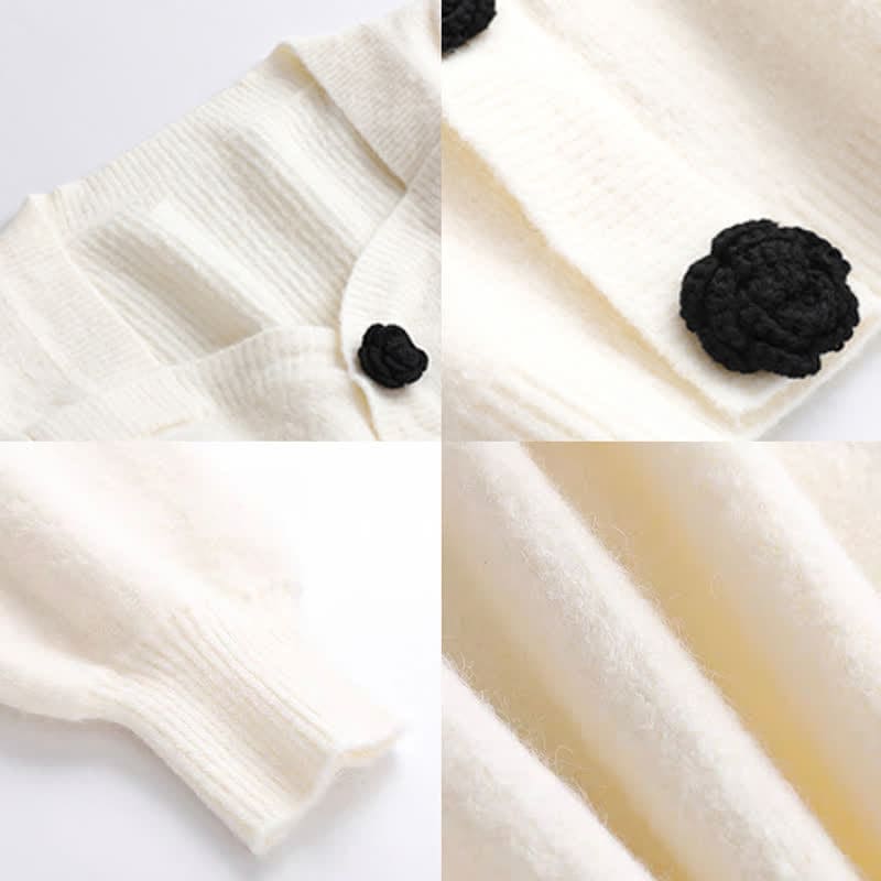 Elegant Sqaure Collar Knit Sweater Plush Casual Pants