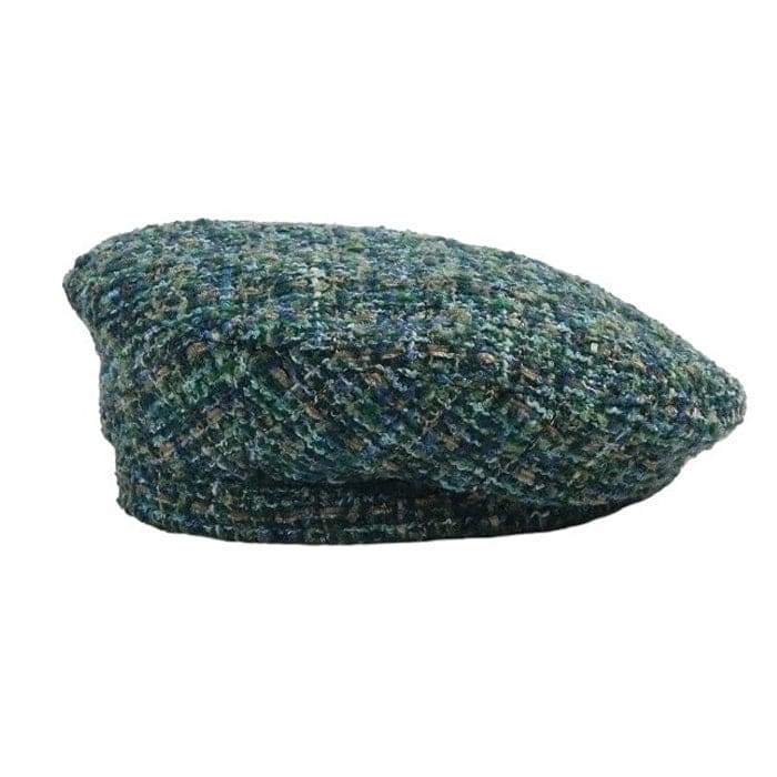 Elegant Tweed Beret - Standart / Green - Hats