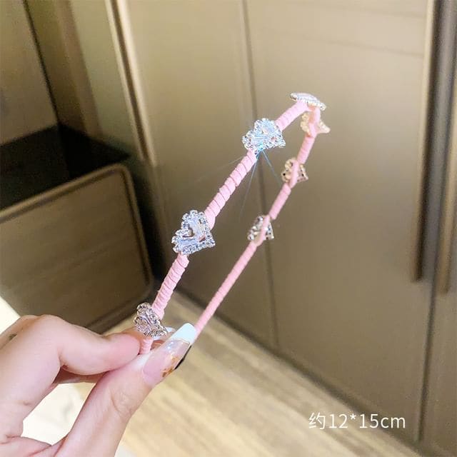 Embellished Alloy Headband (Various Designs) - G2930 - Pink