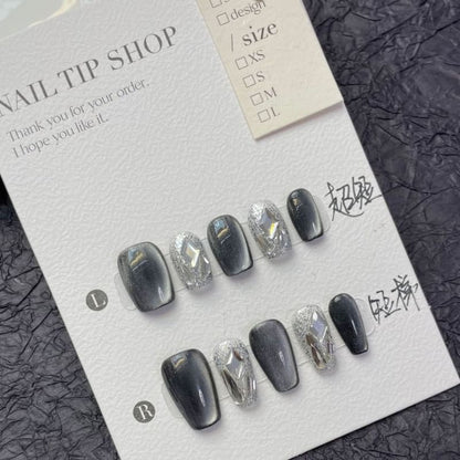 Embellished Cat Eye Press On Nail