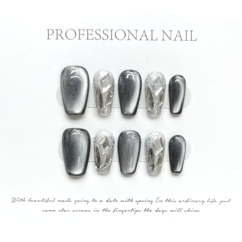 Embellished Cat Eye Press On Nail