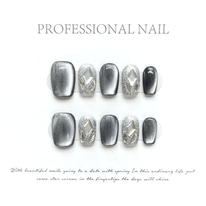 Embellished Cat Eye Press On Nail