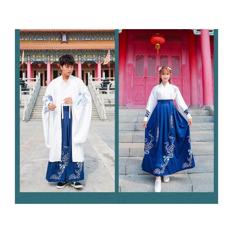 Embroidered Hanfu Blouse / Light Jacket / High Waist Maxi