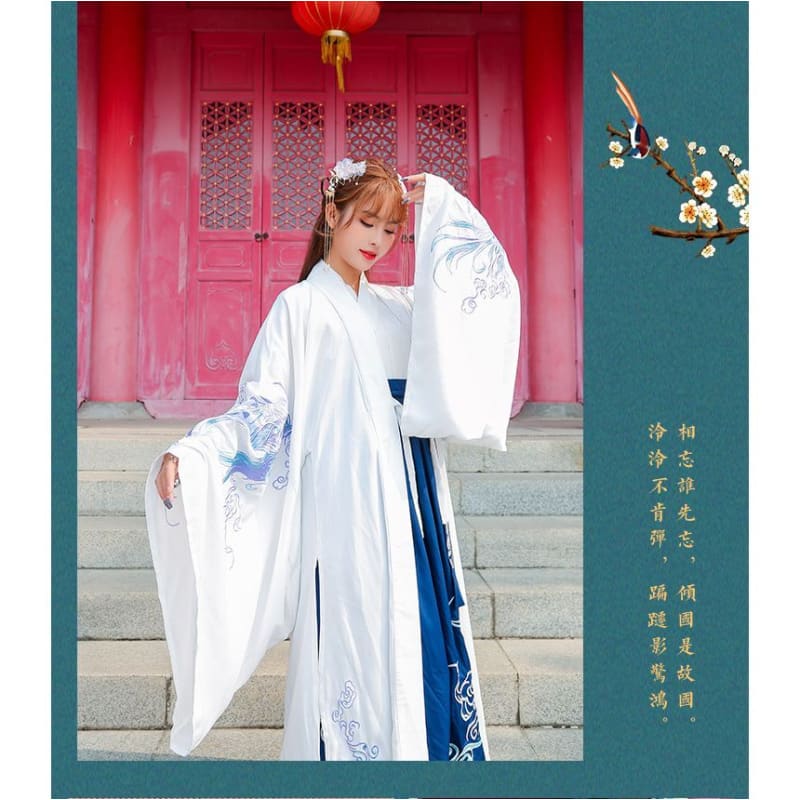 Embroidered Hanfu Blouse / Light Jacket / High Waist Maxi