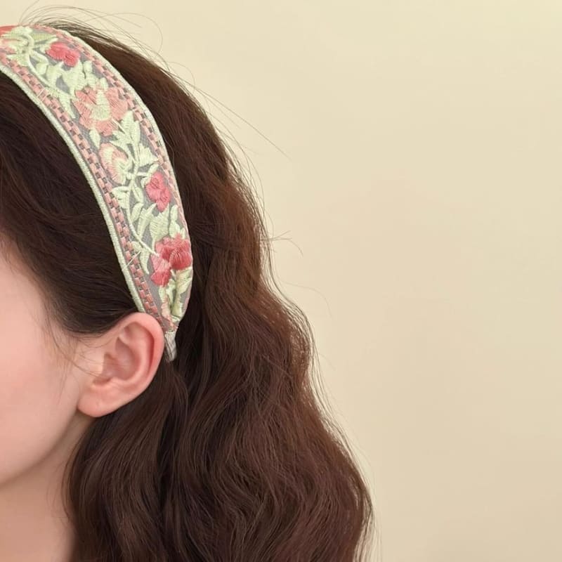 Embroidered Ribbon Hair Clip / Headband (Various Designs)