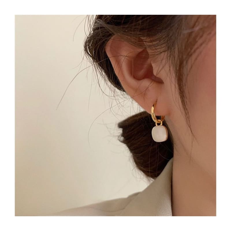 Enamel Geometric Drop Earring