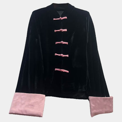 Enchanting Buckle Shirt Sequin Decor Pink Fishtail Skirt