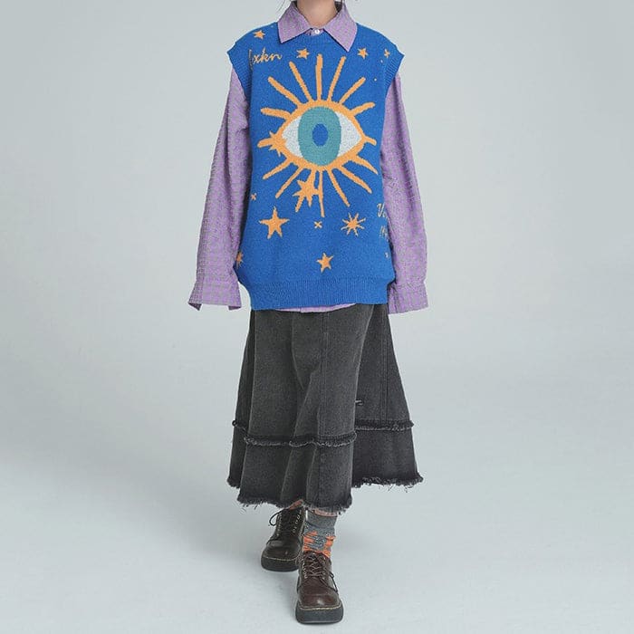 Eye Stars Aesthetic Vest - Vest