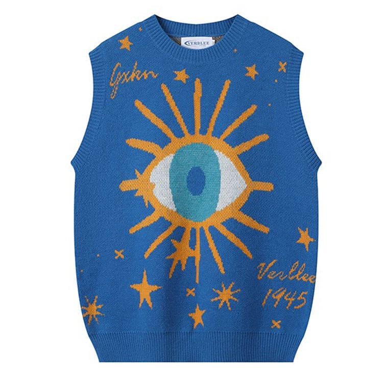 Eye Stars Aesthetic Vest - M / Blue - Vest