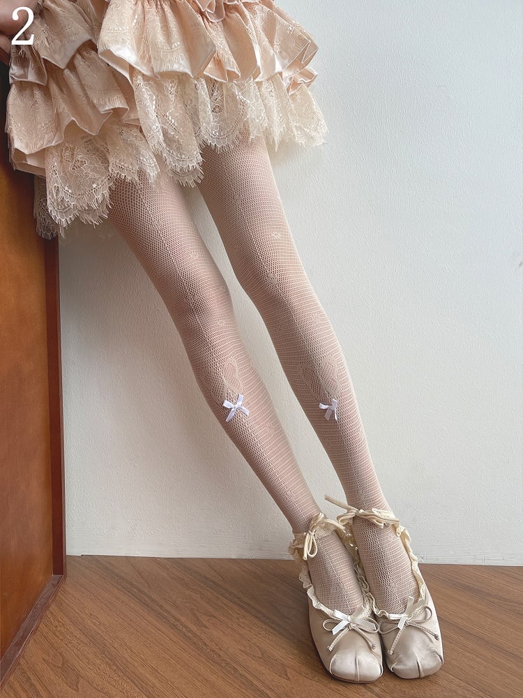 Socks Nude Trim Hollow-out Tights Butterfly Pattern /Lace