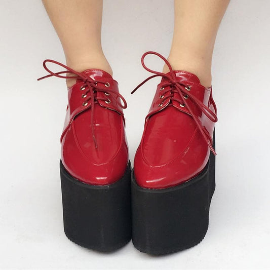 Custom Made Red/Black SP168274 Shoes Cool PU Platform