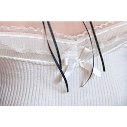 Fabric Ribbon Faux Pearl Choker