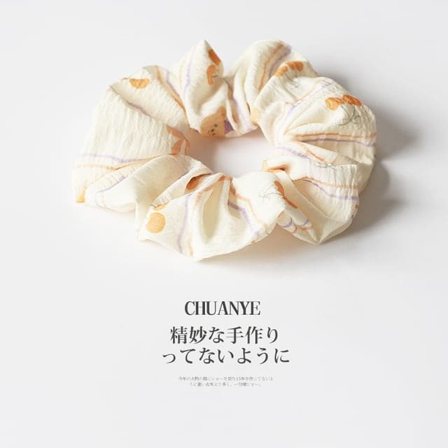 Fabric Scrunchie / Set - 02 - Thick - 1 Pc - Almond